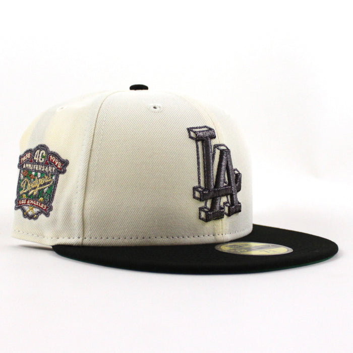 Los Angeles Dodgers 40th Anniversary New Era 59Fifty Fitted Hat (Chrome White Black Kelly Green Under Brim)