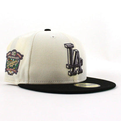 Los Angeles Dodgers 40th Anniversary New Era 59Fifty Fitted Hat (Chrome White Black Kelly Green Under Brim)