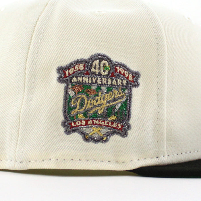 Los Angeles Dodgers 40th Anniversary New Era 59Fifty Fitted Hat (Chrome White Black Kelly Green Under Brim)