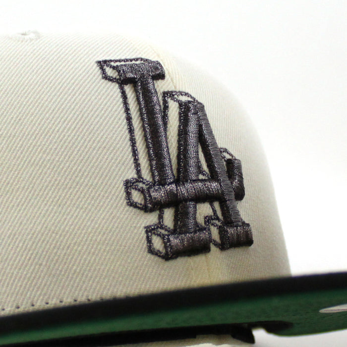 Los Angeles Dodgers 40th Anniversary New Era 59Fifty Fitted Hat (Chrome White Black Kelly Green Under Brim)