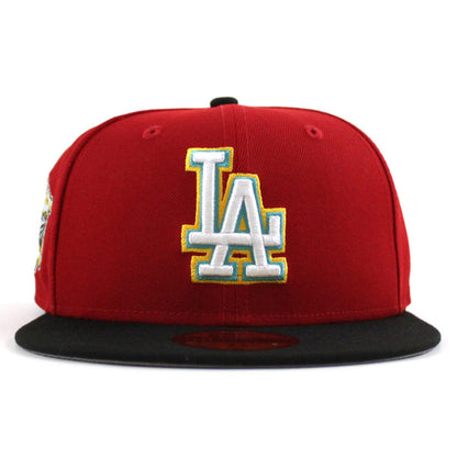 Los Angeles Dodgers 40th Anniversary New Era 59Fifty Fitted Hat (Scarlet Black Gray Under Brim)