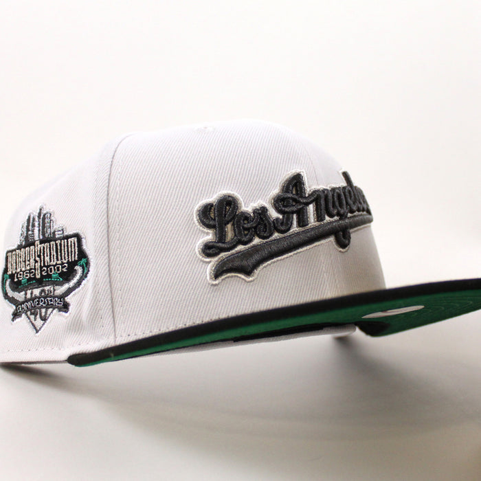 Los Angeles Dodgers 40th Anniversary New Era 59Fifty Fitted Hat (White Black Green Under Brim)
