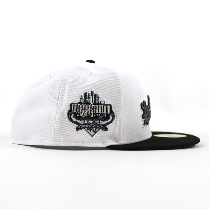 Los Angeles Dodgers 40th Anniversary New Era 59Fifty Fitted Hat (White Black Green Under Brim)