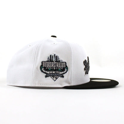 Los Angeles Dodgers 40th Anniversary New Era 59Fifty Fitted Hat (White Black Green Under Brim)