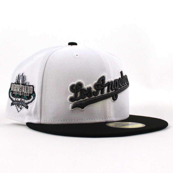 Los Angeles Dodgers 40th Anniversary New Era 59Fifty Fitted Hat (White Black Green Under Brim)