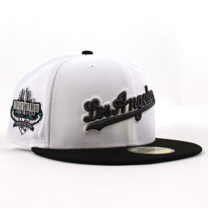 Los Angeles Dodgers 40th Anniversary New Era 59Fifty Fitted Hat (White Black Green Under Brim)