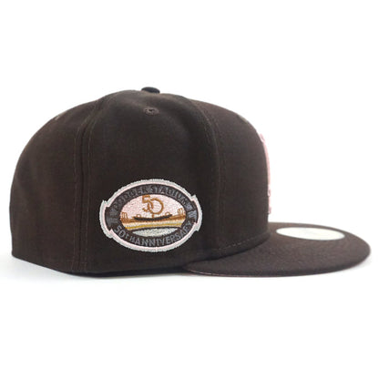 Los Angeles Dodgers 50th Anniversary New Era 59Fifty Fitted Hat (Burnt Wood Pink Under Brim)