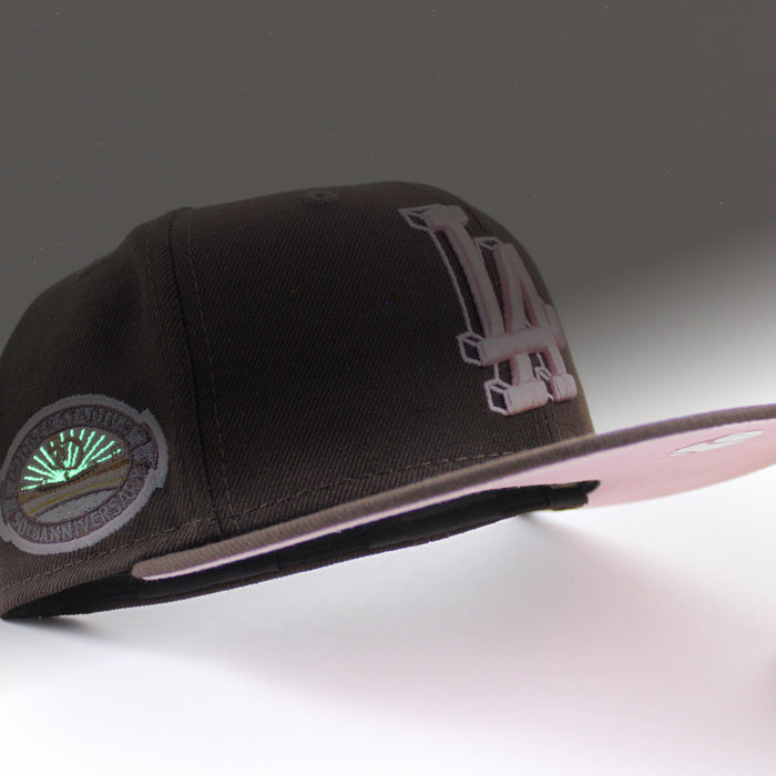 Los Angeles Dodgers 50th Anniversary New Era 59Fifty Fitted Hat (Burnt Wood Pink Under Brim)