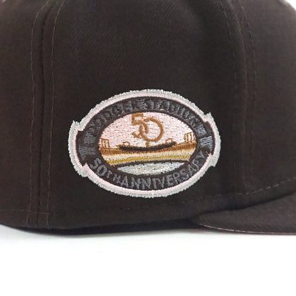 Los Angeles Dodgers 50th Anniversary New Era 59Fifty Fitted Hat (Burnt Wood Pink Under Brim)