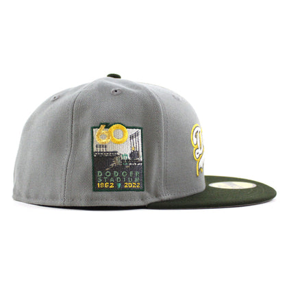 Los Angeles Dodgers 50th Anniversary New Era 59Fifty Fitted Hat (Misty Morning SeaWeed Green Gray Under Brim)
