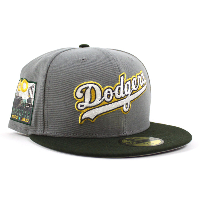 Los Angeles Dodgers 50th Anniversary New Era 59Fifty Fitted Hat (Misty Morning SeaWeed Green Gray Under Brim)
