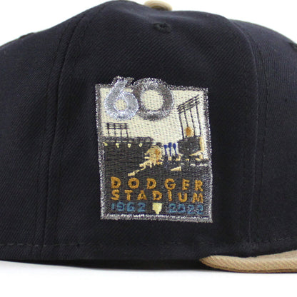 Los Angeles Dodgers 50th Anniversary New Era 59Fifty Fitted Hat (Navy Camel Khaki Under Brim)