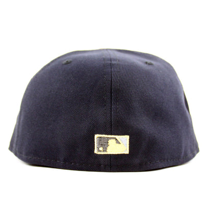 Los Angeles Dodgers 50th Anniversary New Era 59Fifty Fitted Hat (Navy Camel Khaki Under Brim)