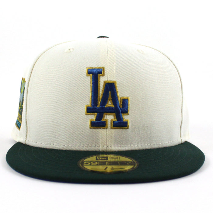 Los Angeles Dodgers 60TH DODGER STADIUM New Era 59Fifty Fitted Hat (CHROME WHITE DK GREEN SEASHORE BLUE Under Brim)