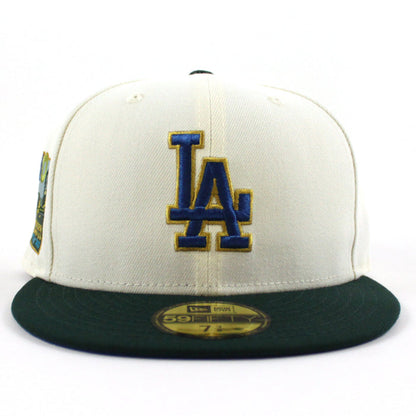 Los Angeles Dodgers 60TH DODGER STADIUM New Era 59Fifty Fitted Hat (CHROME WHITE DK GREEN SEASHORE BLUE Under Brim)