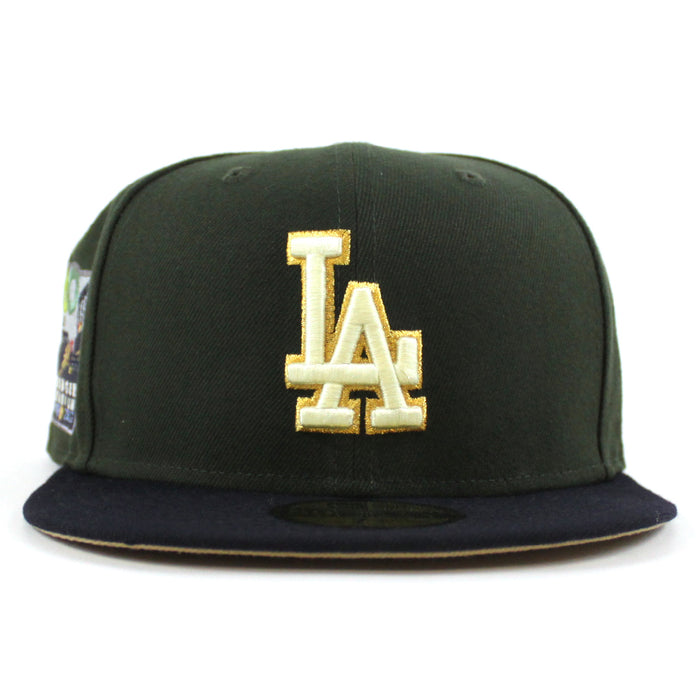 Los Angeles Dodgers 60TH DODGER STADIUM New Era 59Fifty Fitted Hat (Seaweed Navy Camel GRAY Under Brim)