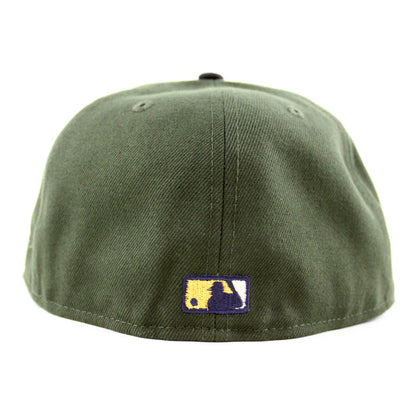 Los Angeles Dodgers 60TH DODGER STADIUM New Era 59Fifty Fitted Hat (Seaweed Navy Camel GRAY Under Brim)