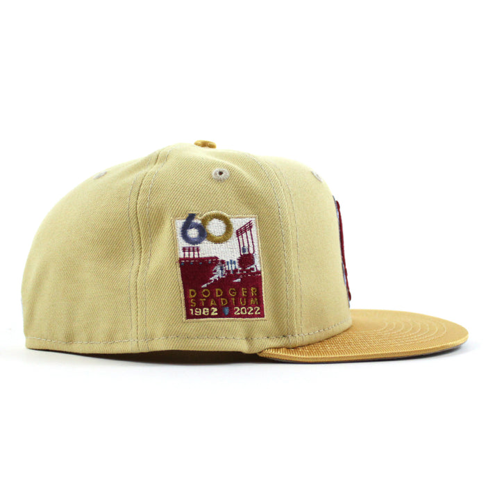 Los Angeles Dodgers 60TH DODGER STADIUM New Era 59Fifty Fitted Hat (VEGAS GOLD MET GOLD GRAY Under Brim)