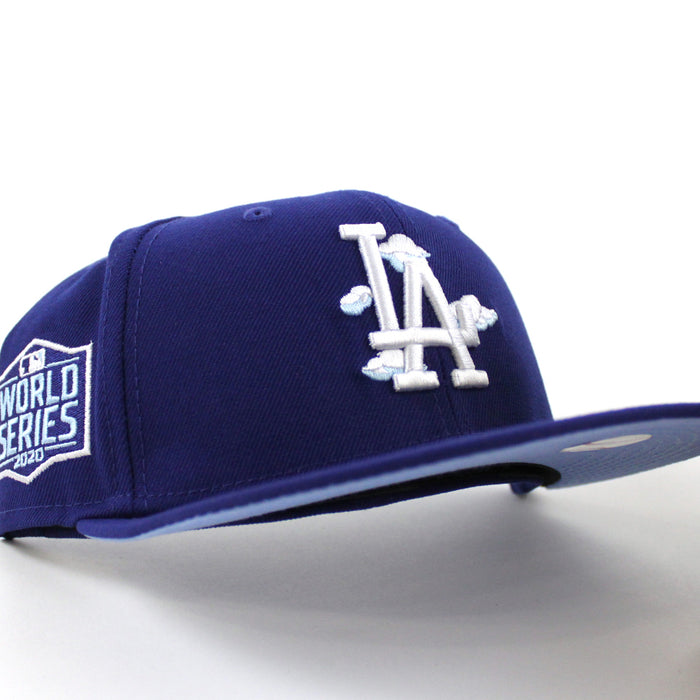 Los Angeles Dodgers COMIC CLOUD 2020 World Series New Era 59Fifty Fitted Hat (Team Color Sky Blue Under Brim)