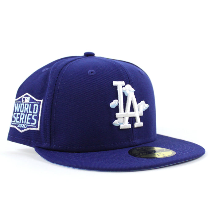 Los Angeles Dodgers COMIC CLOUD 2020 World Series New Era 59Fifty Fitted Hat (Team Color Sky Blue Under Brim)