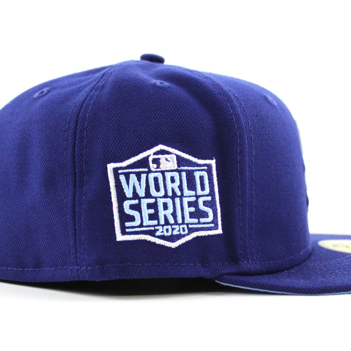 Los Angeles Dodgers COMIC CLOUD 2020 World Series New Era 59Fifty Fitted Hat (Team Color Sky Blue Under Brim)