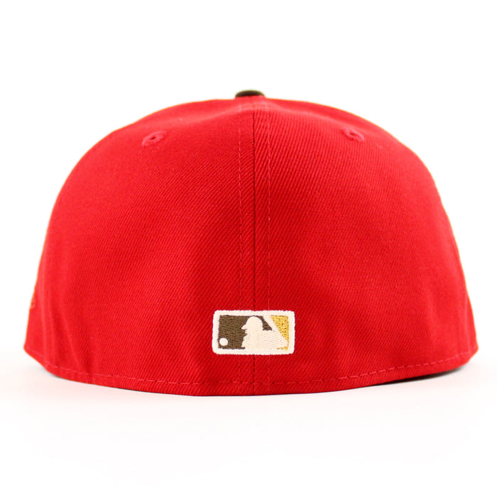 Los Twins Minnesota Twins Bomba Squad New Era 59Fifty Fitted Hat (Scarlet Red Walnut and Gray Under Brim)