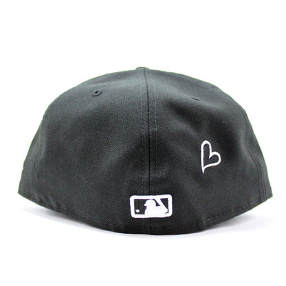 Love Los Angeles Dodgers New Era Fitted 59Fifty Hat (Black Sky Blue Under Brim)