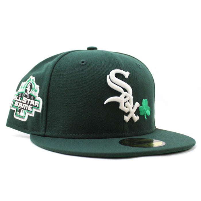Lucky Clover Chicago White Sox 2003 All-Star Game New Era Fitted 59Fifty Hat (Glow in the Dark Dark Green Green Under Brim)