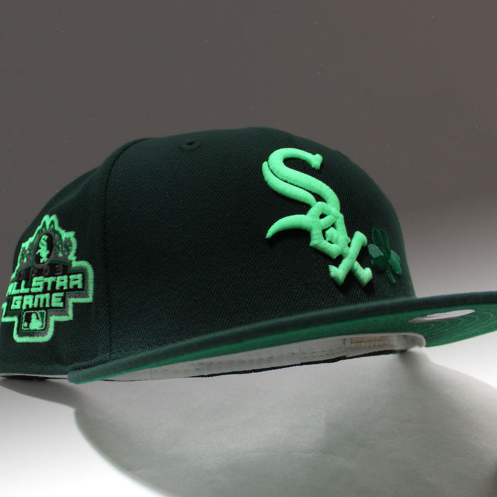 Lucky Clover Chicago White Sox 2003 All-Star Game New Era Fitted 59Fifty Hat (Glow in the Dark Dark Green Green Under Brim)