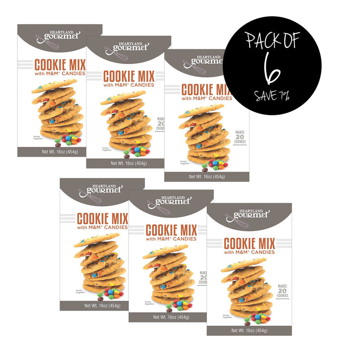 M & M Cookie Mix | Pack of 6 | 16 oz | Heartland Gourmet