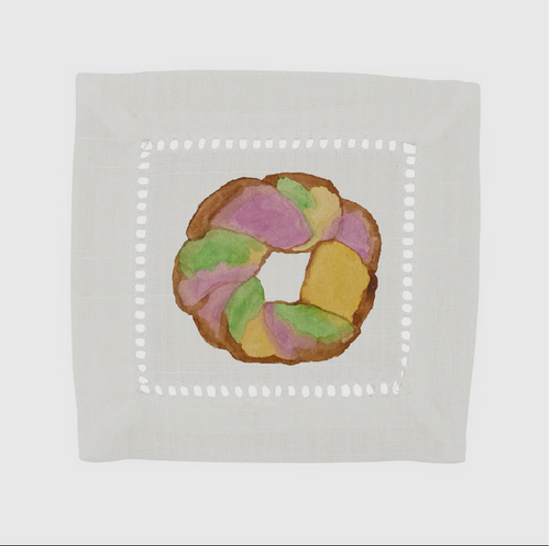 Mardi Gras King Cake Cocktail Napkin Set