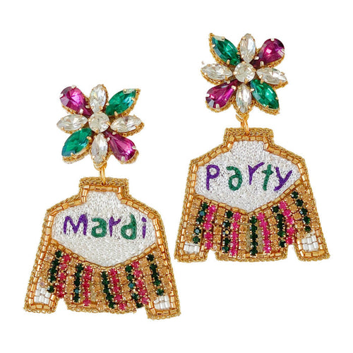 Mardi Party Fringe Jacket Earrings