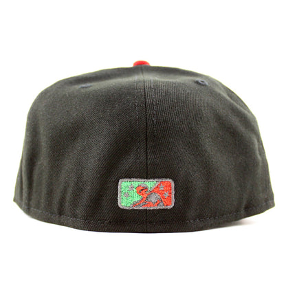 MEMPHIS CHICKS SOUTHERN LEAGUE New Era 59Fifty Fitted Hat (Black Scarlet Red Green Under Brim)