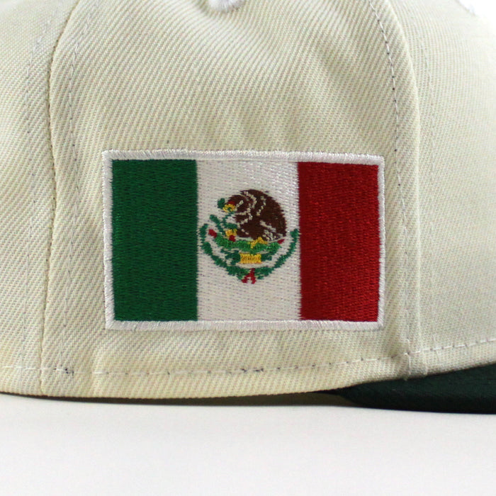 Mexico 2023 World Baseball Classic (WBC) New Era 59Fifty Fitted Hat (Chrome White Dark Green Gray Under Brim)