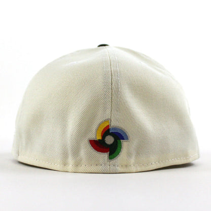 Mexico 2023 World Baseball Classic (WBC) New Era 59Fifty Fitted Hat (Chrome White Dark Green Gray Under Brim)