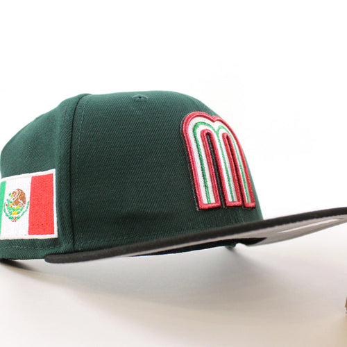 Mexico 2023 World Baseball Classic (WBC) New Era 59Fifty Fitted Hat (Dark Green Black Gray Under Brim)