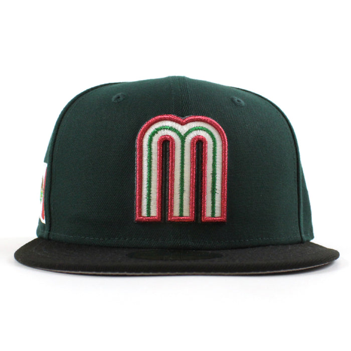 Mexico 2023 World Baseball Classic (WBC) New Era 59Fifty Fitted Hat (Dark Green Black Gray Under Brim)