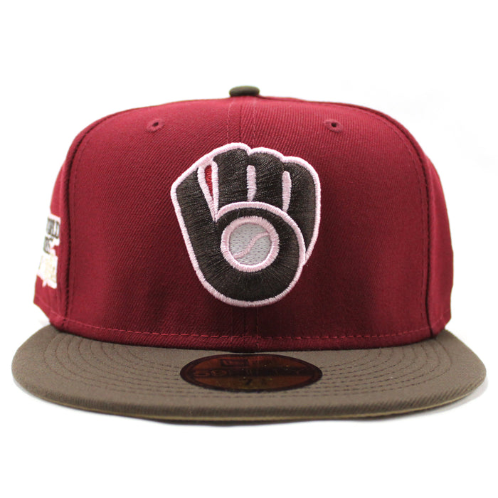 Milwaukee Brewers 1982 World Series New Era 59Fifty Fitted Hat (GITD Cardinal Brown Khaki Under Brim)