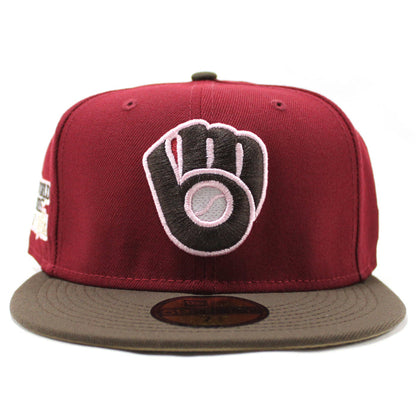 Milwaukee Brewers 1982 World Series New Era 59Fifty Fitted Hat (GITD Cardinal Brown Khaki Under Brim)