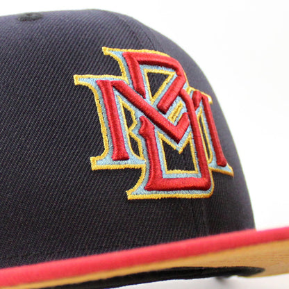 Milwaukee Brewers 25TH New Era 59Fifty Fitted Hat (Navy Pinot Red Bronze Under Brim)