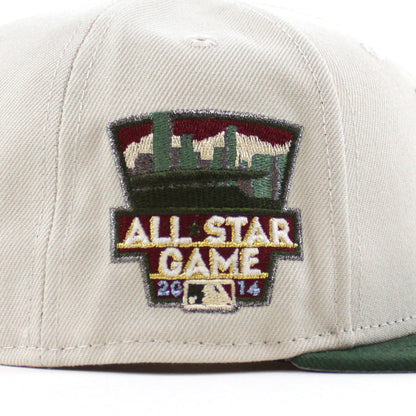 Minnesota Twins 2014 All Star game New Era 59Fifty Fitted Hat (Stone Cilantro Green and Gray Under Brim)