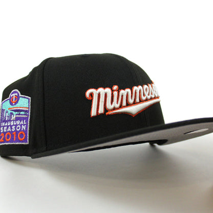 Minnesota Twins Inaugural Season 2010 New Era 59Fifty Fitted Hat (Black and Gray Under Brim)
