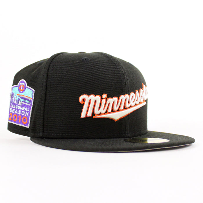 Minnesota Twins Inaugural Season 2010 New Era 59Fifty Fitted Hat (Black and Gray Under Brim)