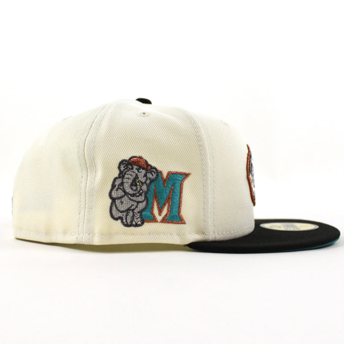 MODESTO AS ELEPHANT M HOMETOWN COLLECTION New Era 59Fifty Fitted Hat (CHROME WHITE BLACK AQUA Under Brim)