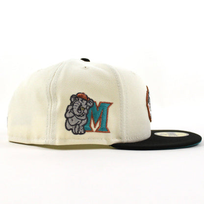 MODESTO AS ELEPHANT M HOMETOWN COLLECTION New Era 59Fifty Fitted Hat (CHROME WHITE BLACK AQUA Under Brim)