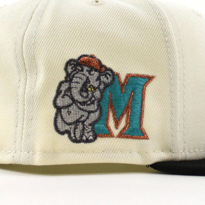 MODESTO AS ELEPHANT M HOMETOWN COLLECTION New Era 59Fifty Fitted Hat (CHROME WHITE BLACK AQUA Under Brim)