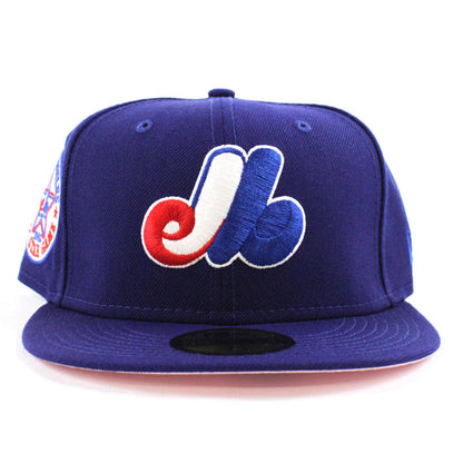 Montreal Expos 1982 All Star Game New Era Fitted 59Fifty Hat (Blue PINK Under Brim)