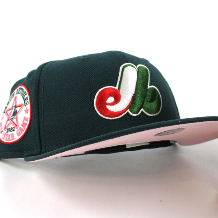 Montreal Expos 1982 All-Star Game New Era Fitted 59Fifty Hat (Green Pink Under Brim)