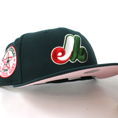 Montreal Expos 1982 All-Star Game New Era Fitted 59Fifty Hat (Green Pink Under Brim)
