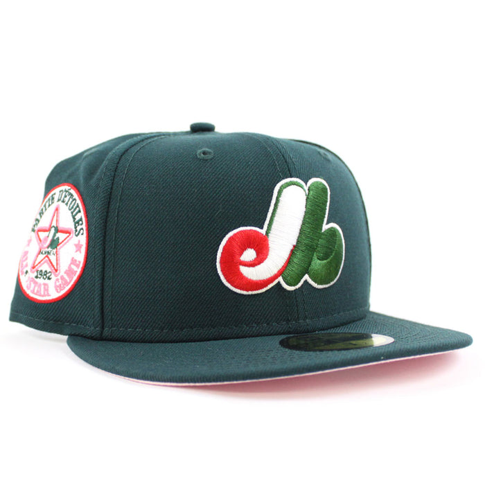 Montreal Expos 1982 All-Star Game New Era Fitted 59Fifty Hat (Green Pink Under Brim)